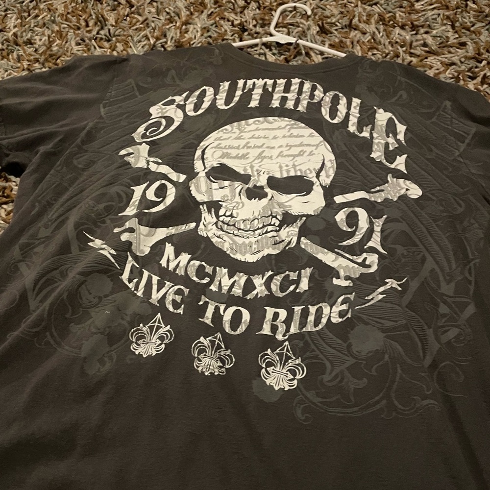 South Pole Men's Skull Graphic Tee - Dark Gray
